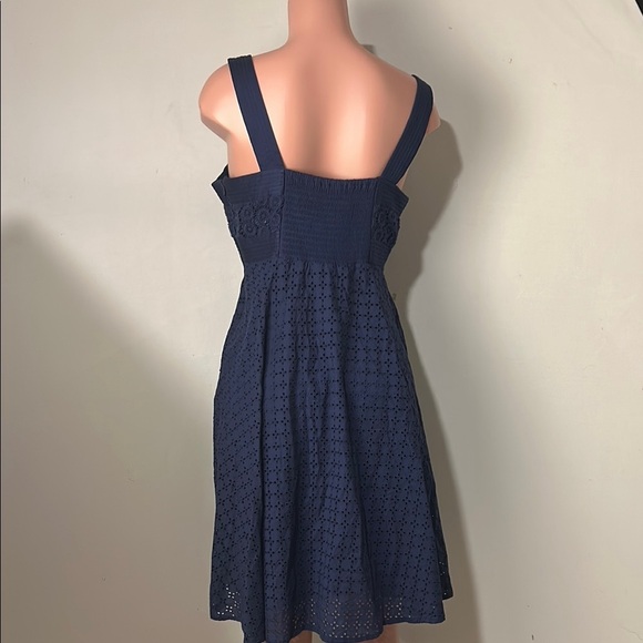 Donna Morgan Women’s Fit & Flare Dress 100%Cotton Belted Eyelet Lace Lined Sz 14 - Picture 10 of 14